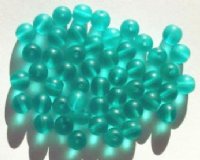 50 8mm Transparent Matte Blue Zircon Round Beads
